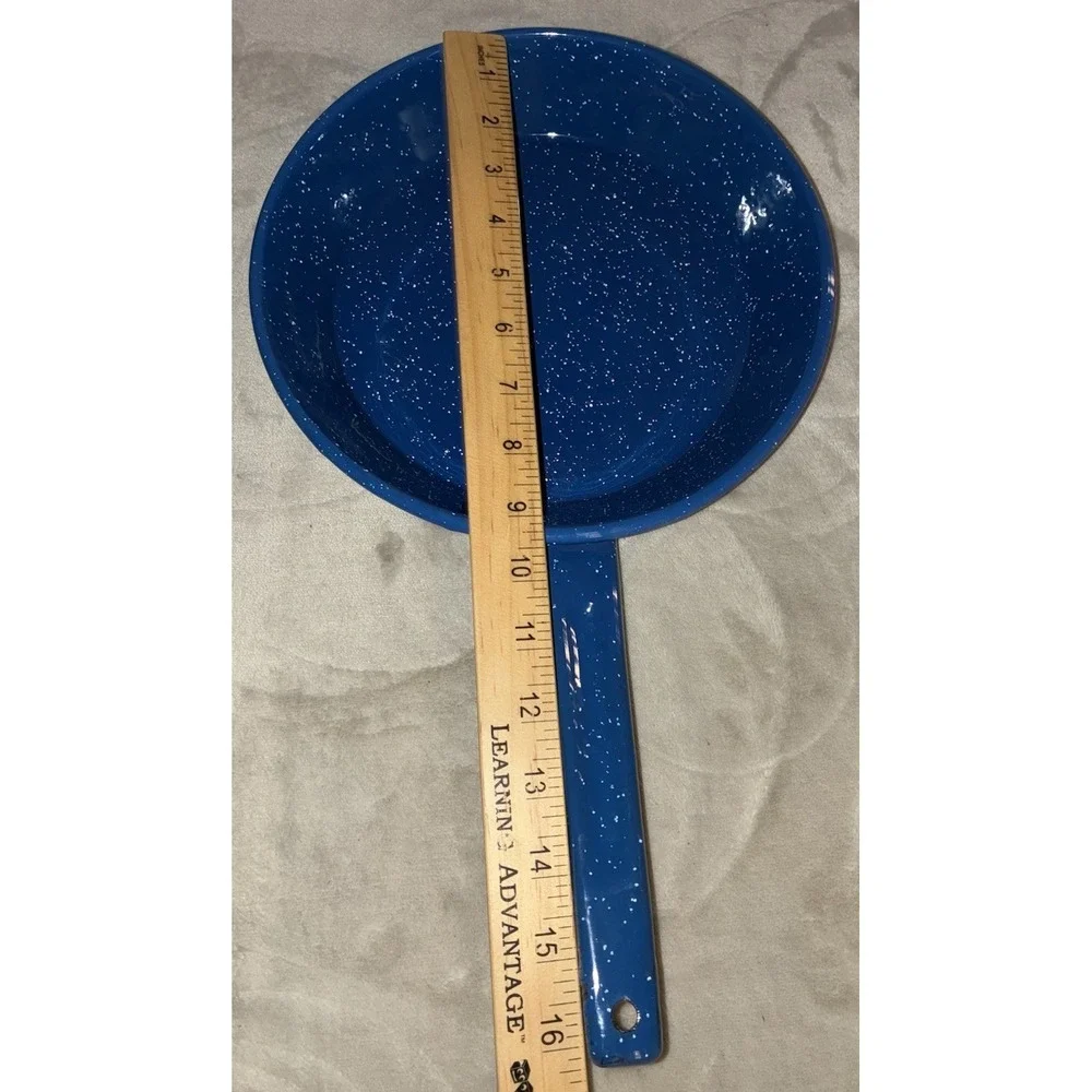 Vintage Pan Blue Speckled Enamelware 10